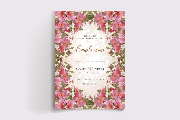 wedding floral invitation card templates