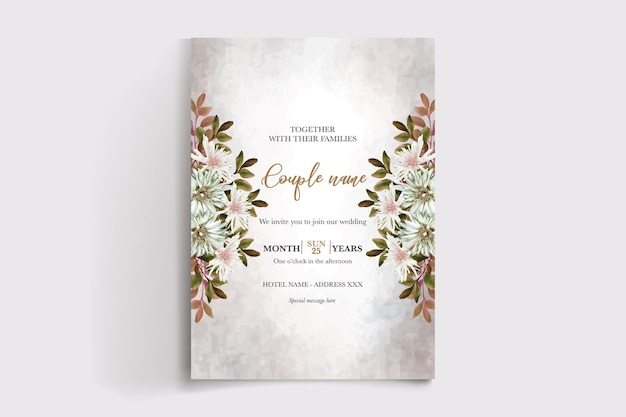 wedding floral invitation card templates