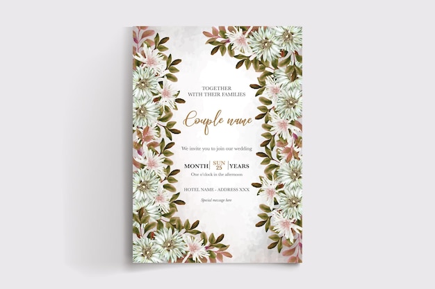 wedding floral invitation card templates