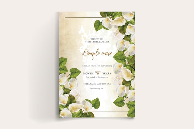 wedding floral invitation card templates