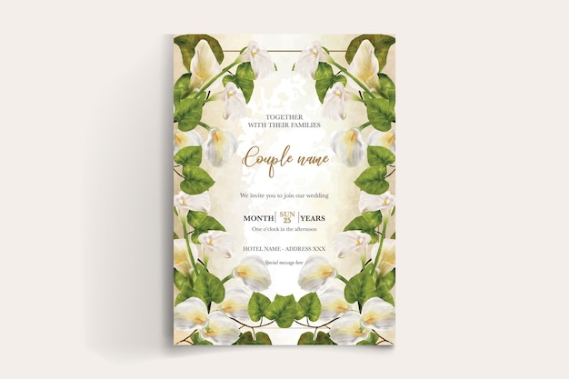 wedding floral invitation card templates