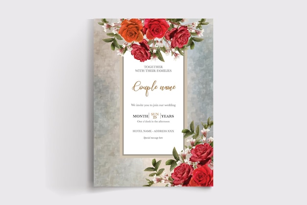 wedding floral invitation card templates