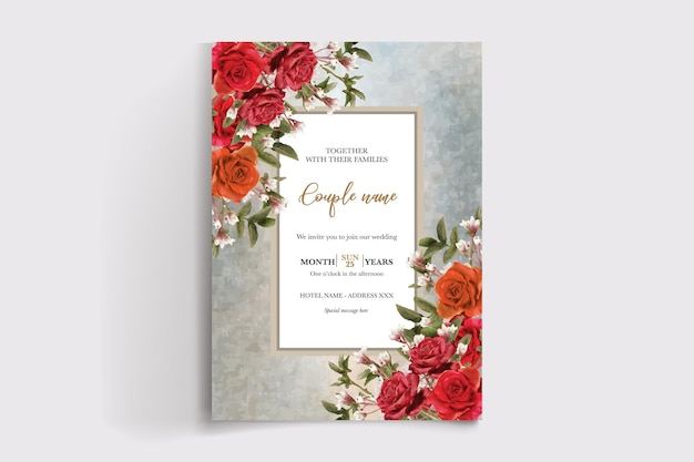 wedding floral invitation card templates