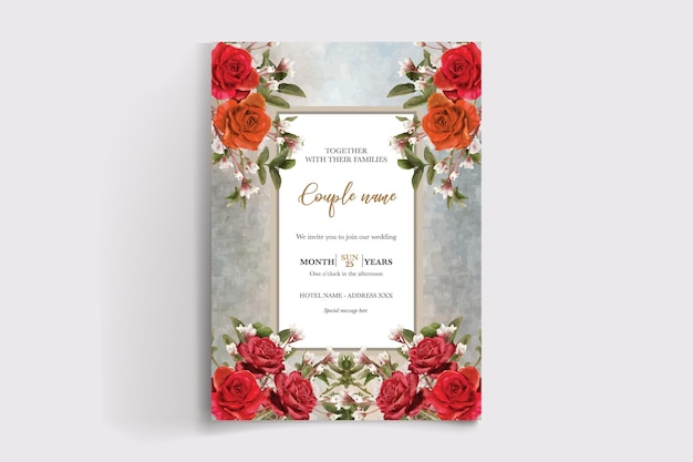 wedding floral invitation card templates