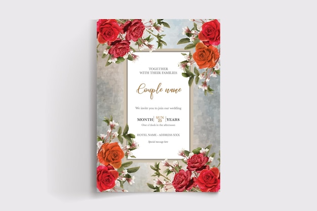 wedding floral invitation card templates