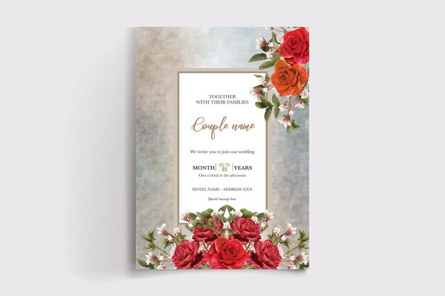 wedding floral invitation card templates