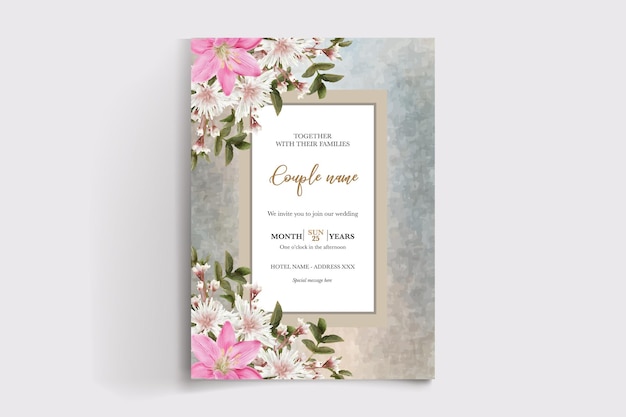 wedding floral invitation card templates