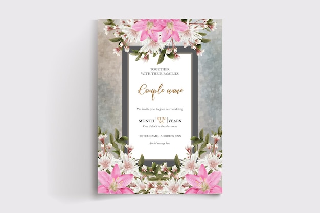 wedding floral invitation card templates