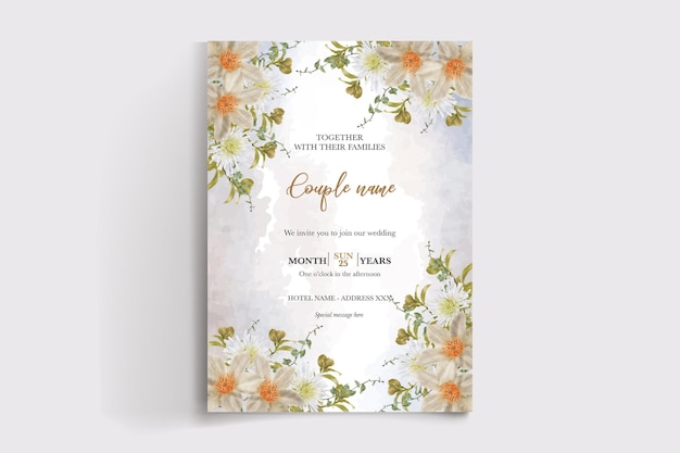 wedding floral invitation card templates