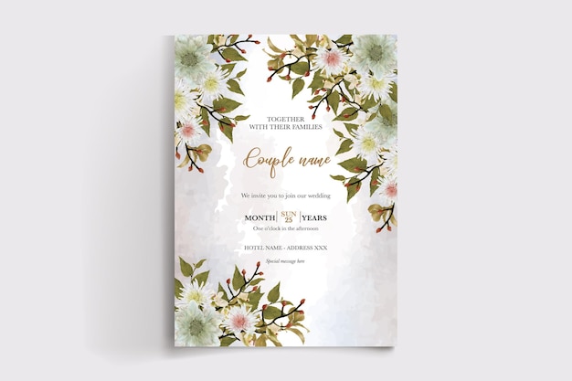 wedding floral invitation card templates