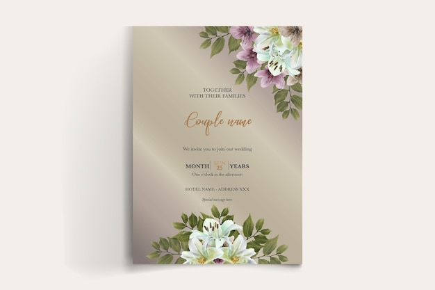 wedding floral invitation card templates