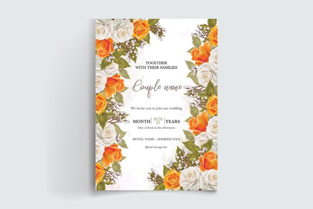 wedding floral invitation card templates