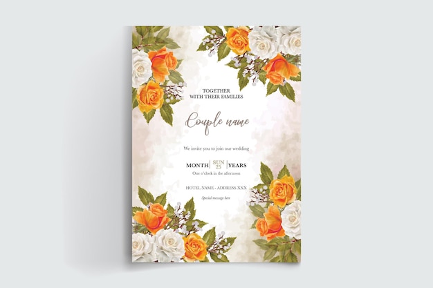 wedding floral invitation card templates