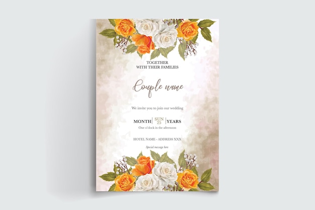 wedding floral invitation card templates