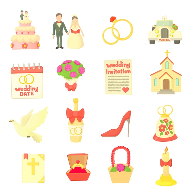 Wedding icons set