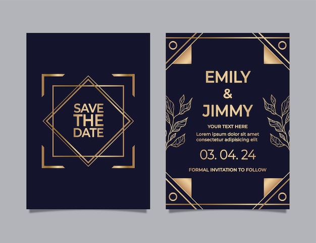 Wedding invitation card design template