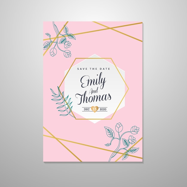 Wedding invitation card design template