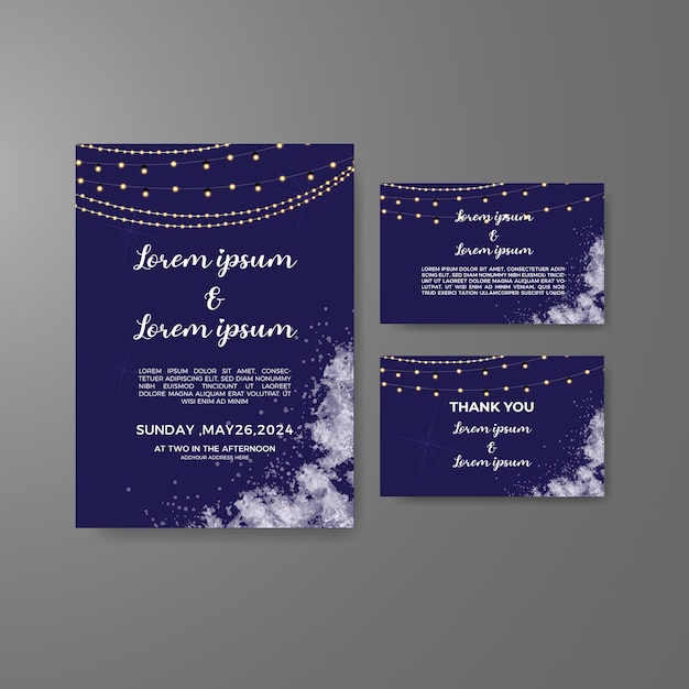 Wedding invitation card elegant design vector