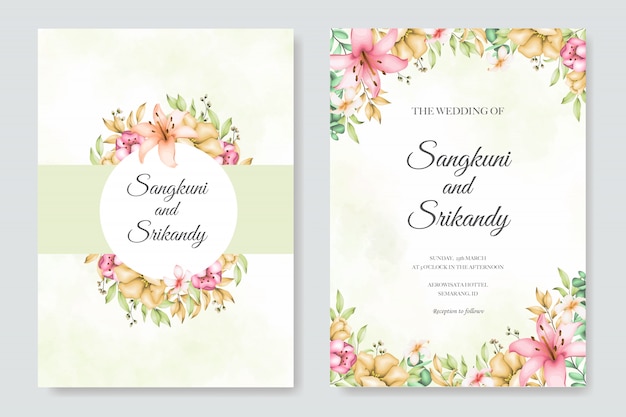 Wedding invitation card template 