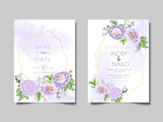 wedding invitation card with beautiful and artistic floral