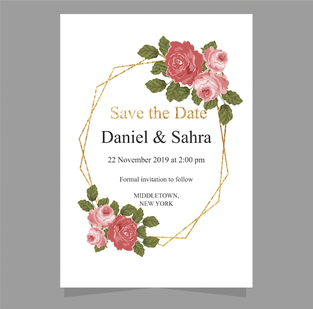 wedding invitation card with Save the date