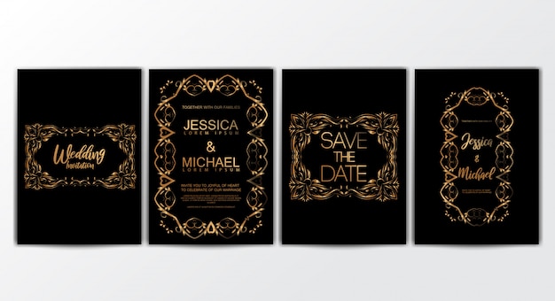 Wedding Invitation Cards with Luxurious Concept set