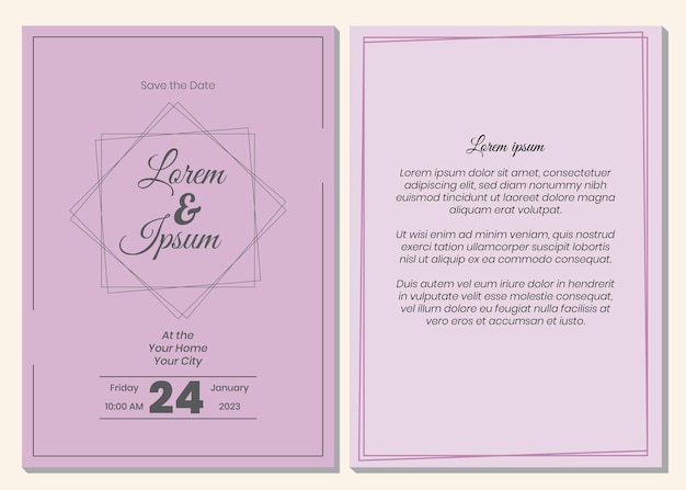 wedding invitation design template set can be used for digital and print