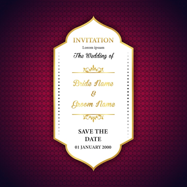 Wedding invitation digital social media card design