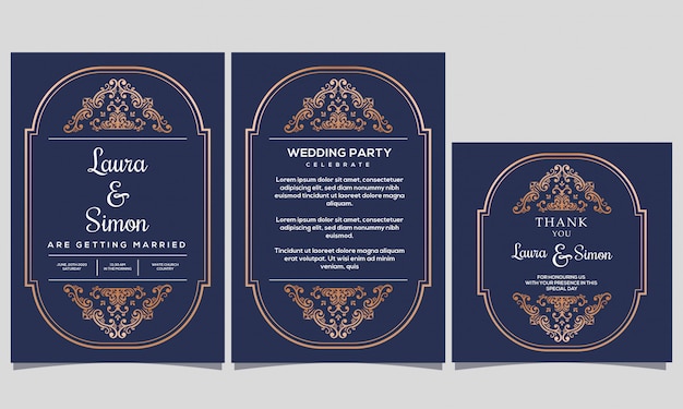 Wedding Invitation elegant Vintage  template