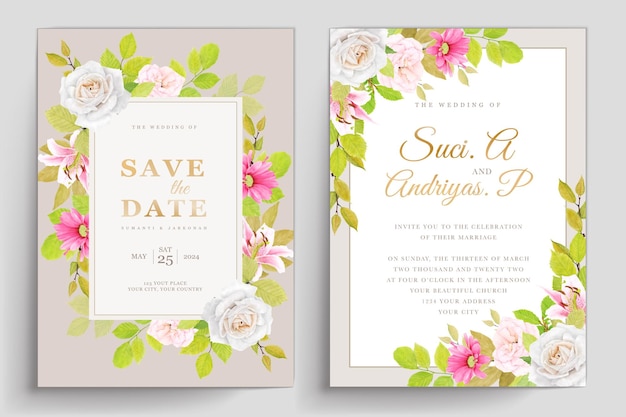 wedding invitation floral card