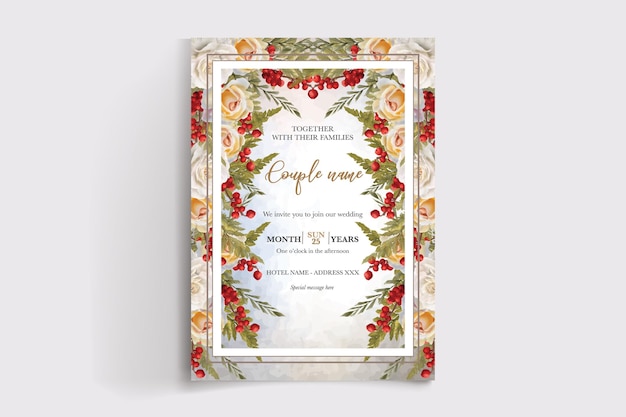 wedding invitation floral templates