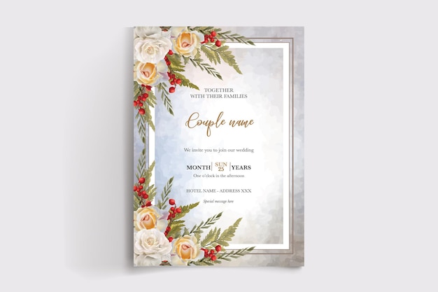 wedding invitation floral templates