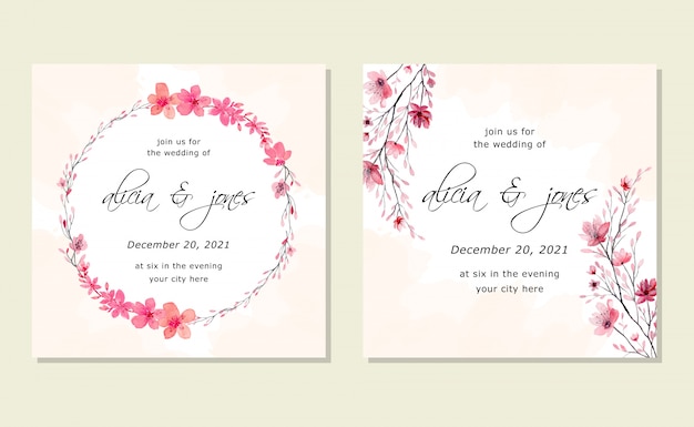 wedding invitation floral watercolor