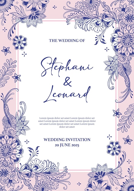 Wedding invitation flower background flower pattern poster