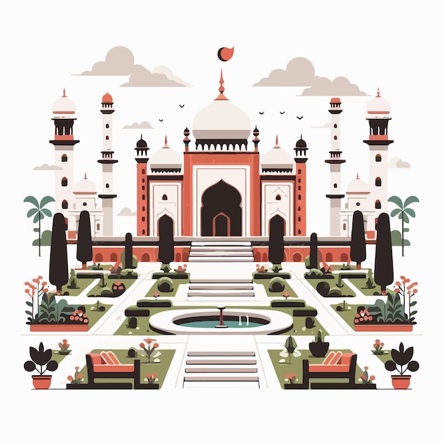 Wedding Invitation Illustration Picture Background Mughal Garden