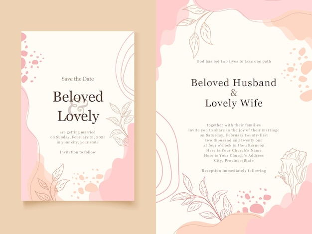 Wedding Invitation Memphis Style Template