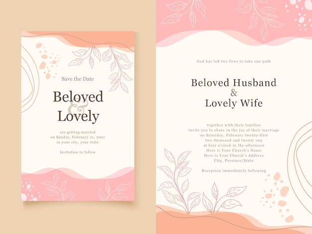 Wedding Invitation Memphis Style Template