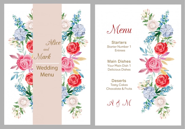 wedding invitation, menu card, wedding