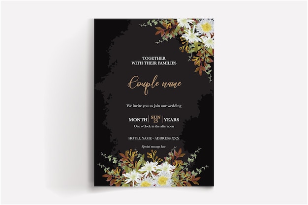 wedding invitation single card templates