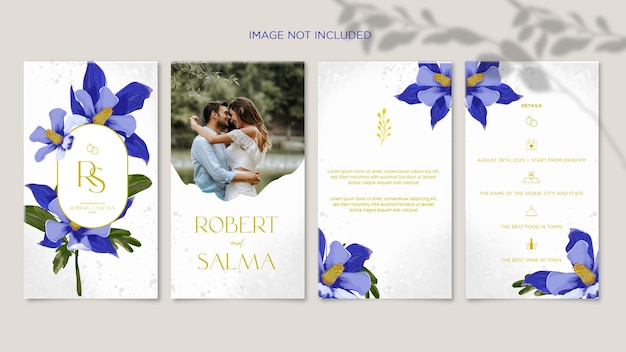 Wedding invitation social media story template