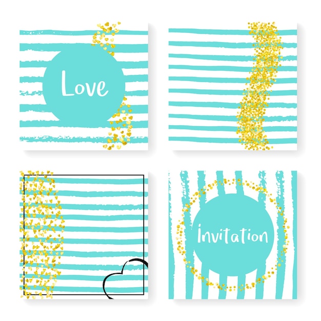 Wedding Invitation Stripe Minimal Frame