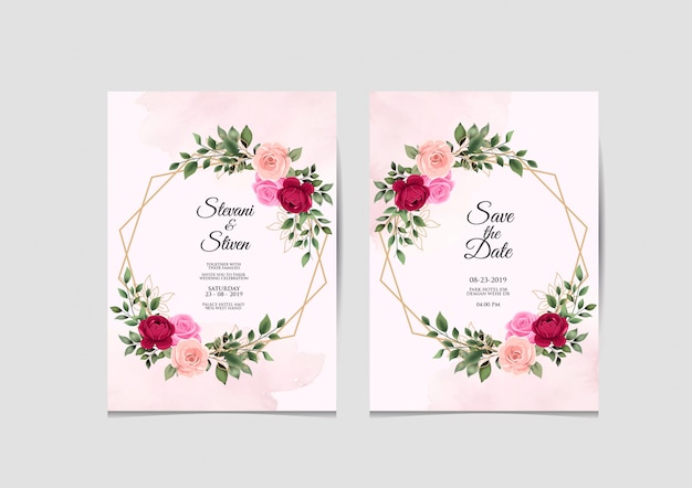 wedding invitation template beauty and elegant