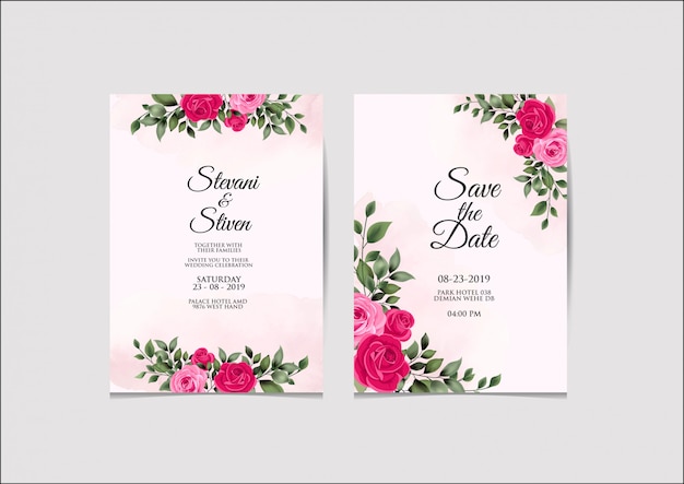 wedding invitation template beauty and elegant