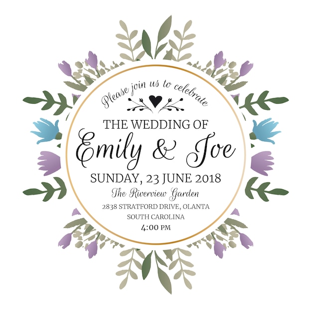 Wedding Invitation Template Floral