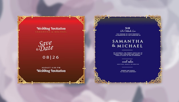 Wedding invitation template set