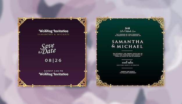 Wedding invitation template set