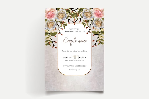 A wedding invitation that says'together with their families'on it