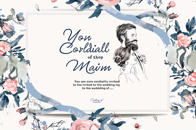 Vector wedding invitation vector illustration