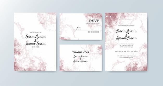 Wedding invitation with abstract watercolor background