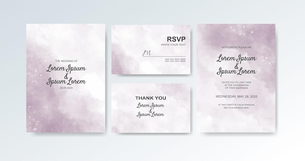 Wedding invitation with abstract watercolor background